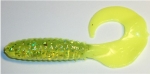 Twister, 8,5 cm, chartreuse-transparent-glitter neongelber Schwanz