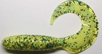 Twister, 8,5 cm, grün-transparent-glitter neongelber Kern