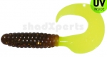 Twister, 8,5 cm, cola-transparent-glitter mit neongelbem Schwanz